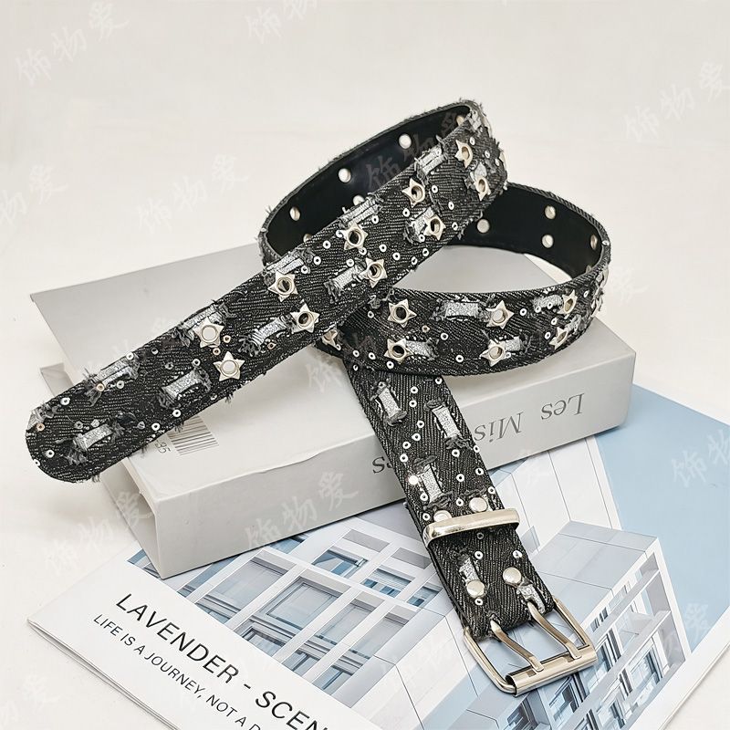 Dark Style Fabric Perforated Belt