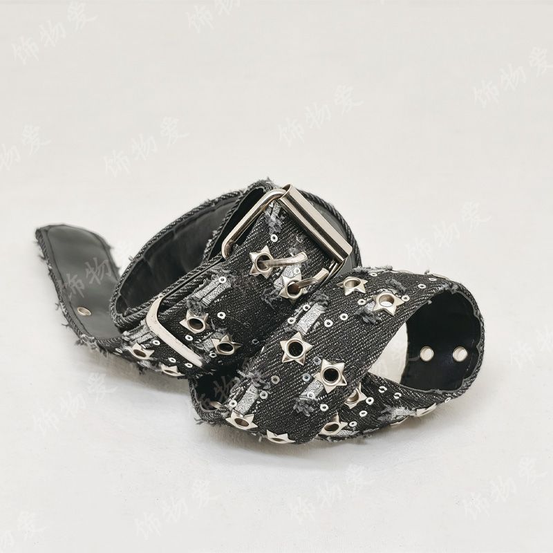 Dark Style Fabric Perforated Belt
