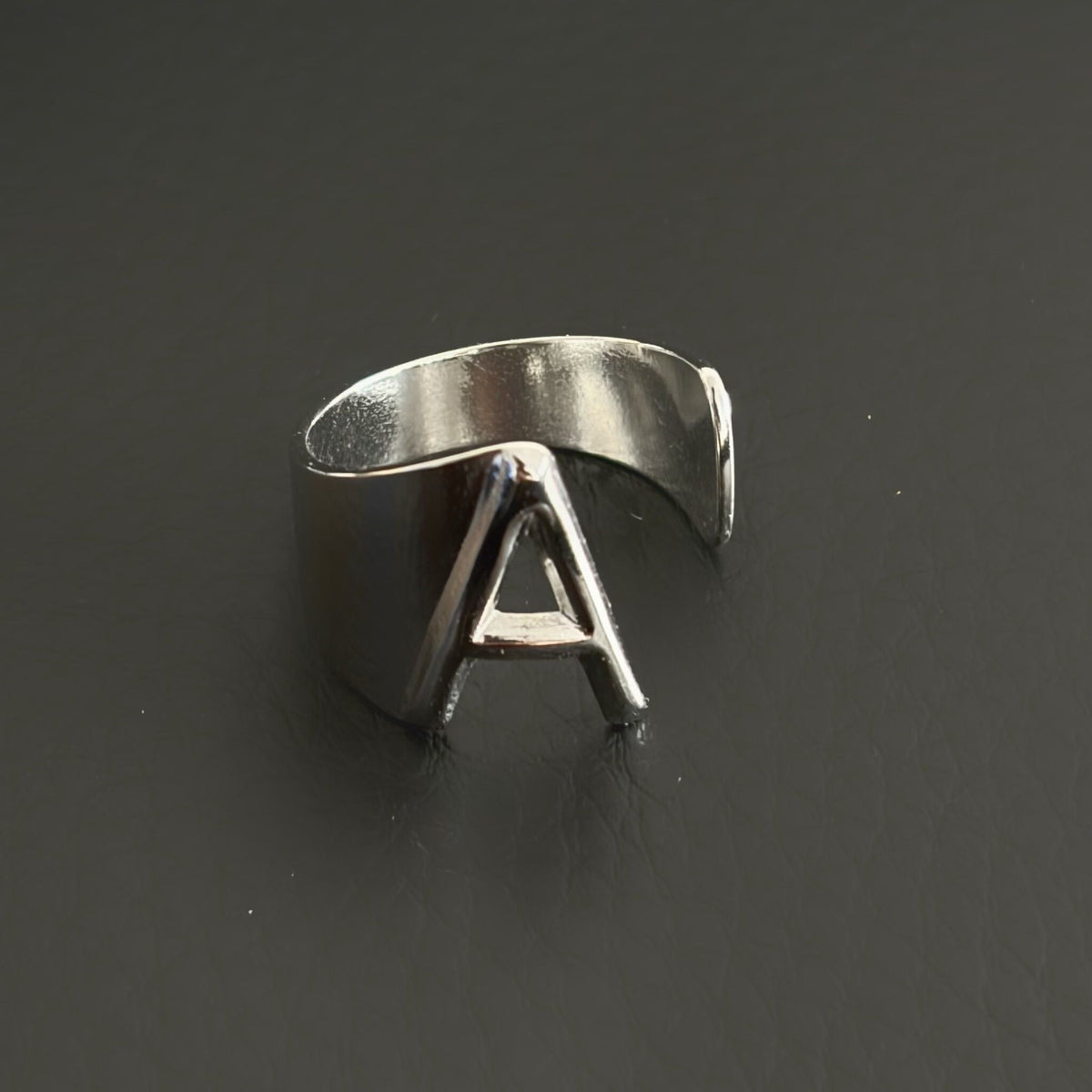 Titanium Steel Open Letter Ring
