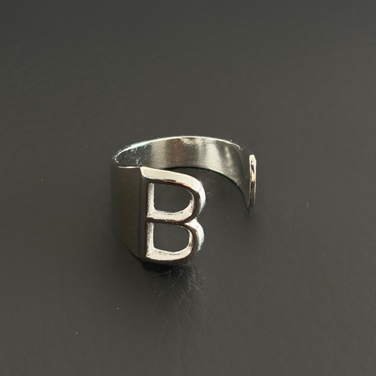 Titanium Steel Open Letter Ring
