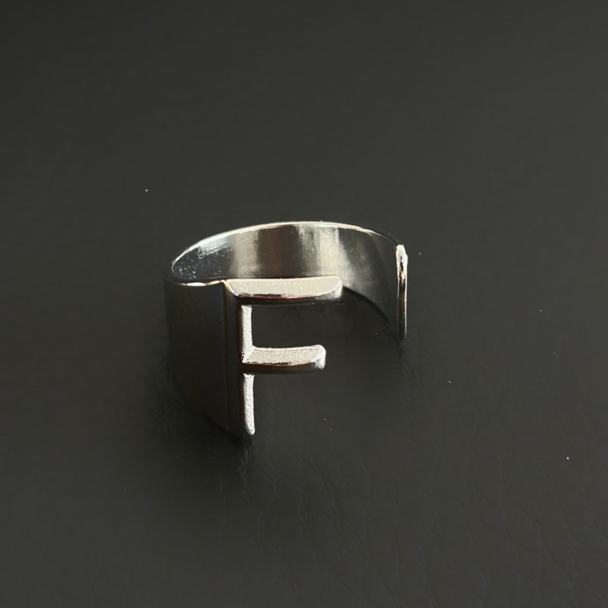 Titanium Steel Open Letter Ring