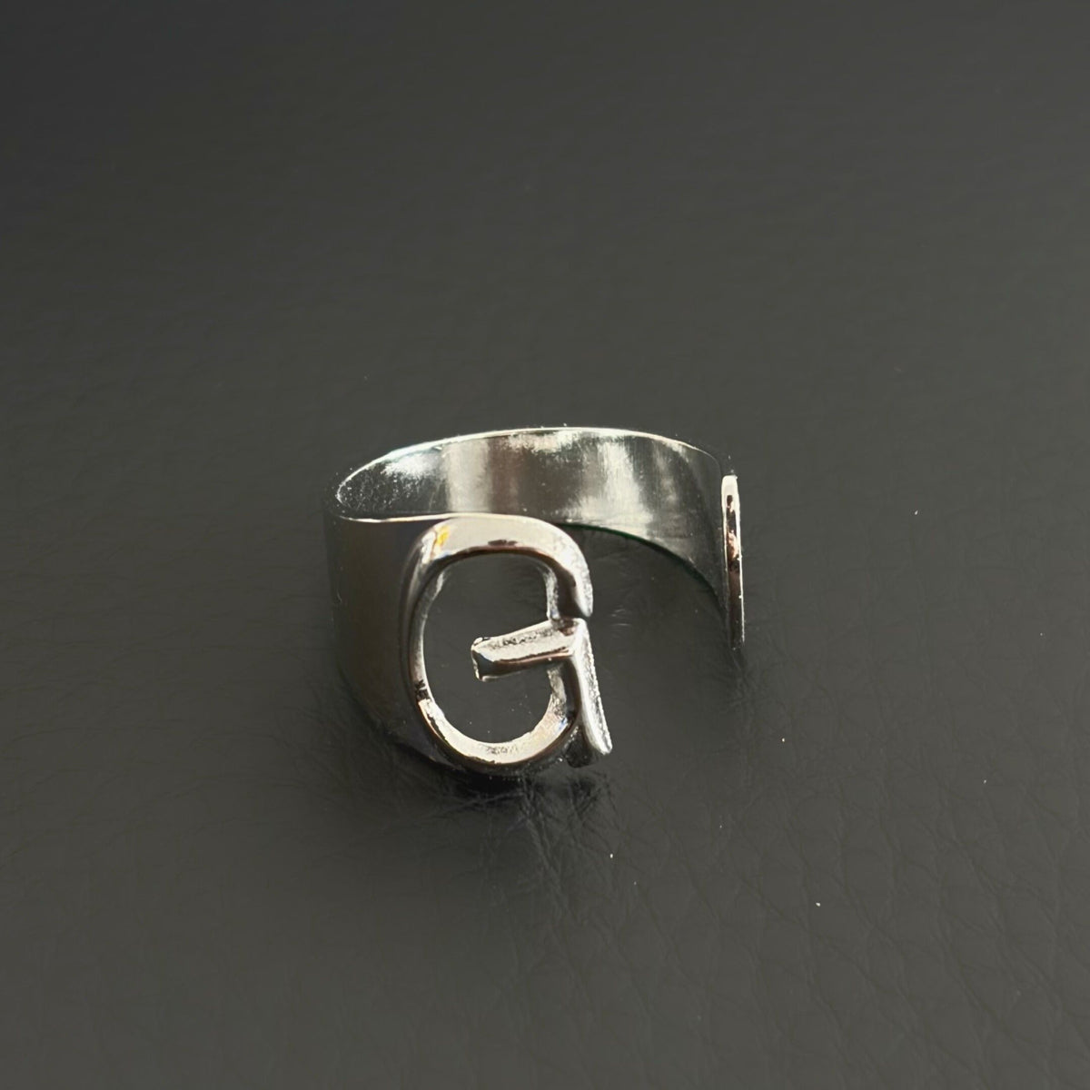 Titanium Steel Open Letter Ring