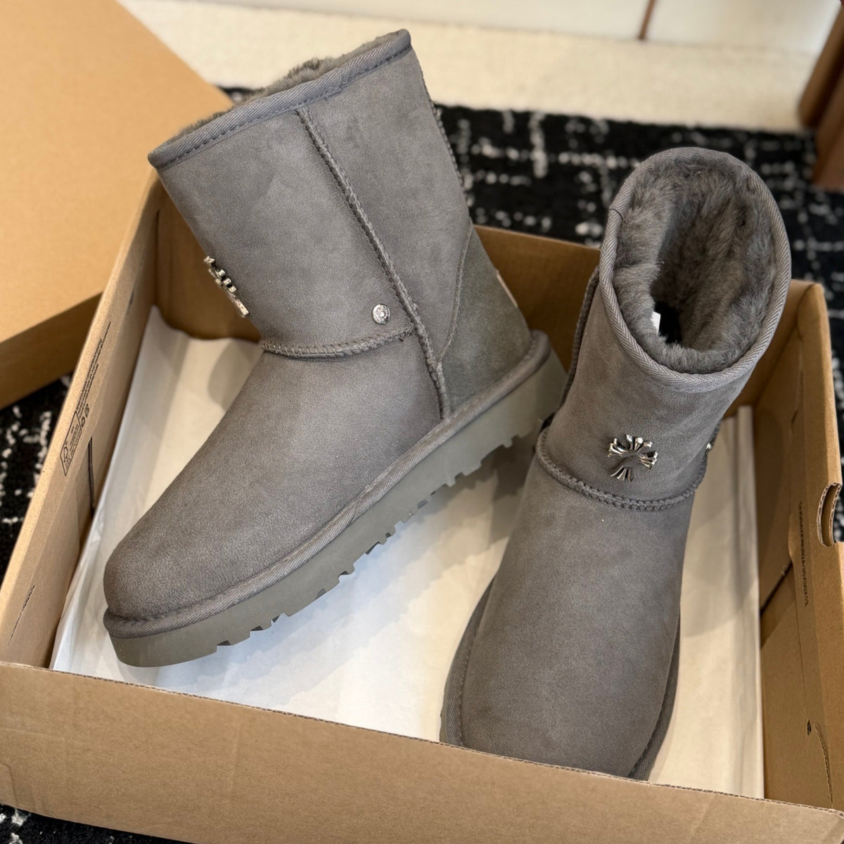 Black Chrome Heart Uggs
