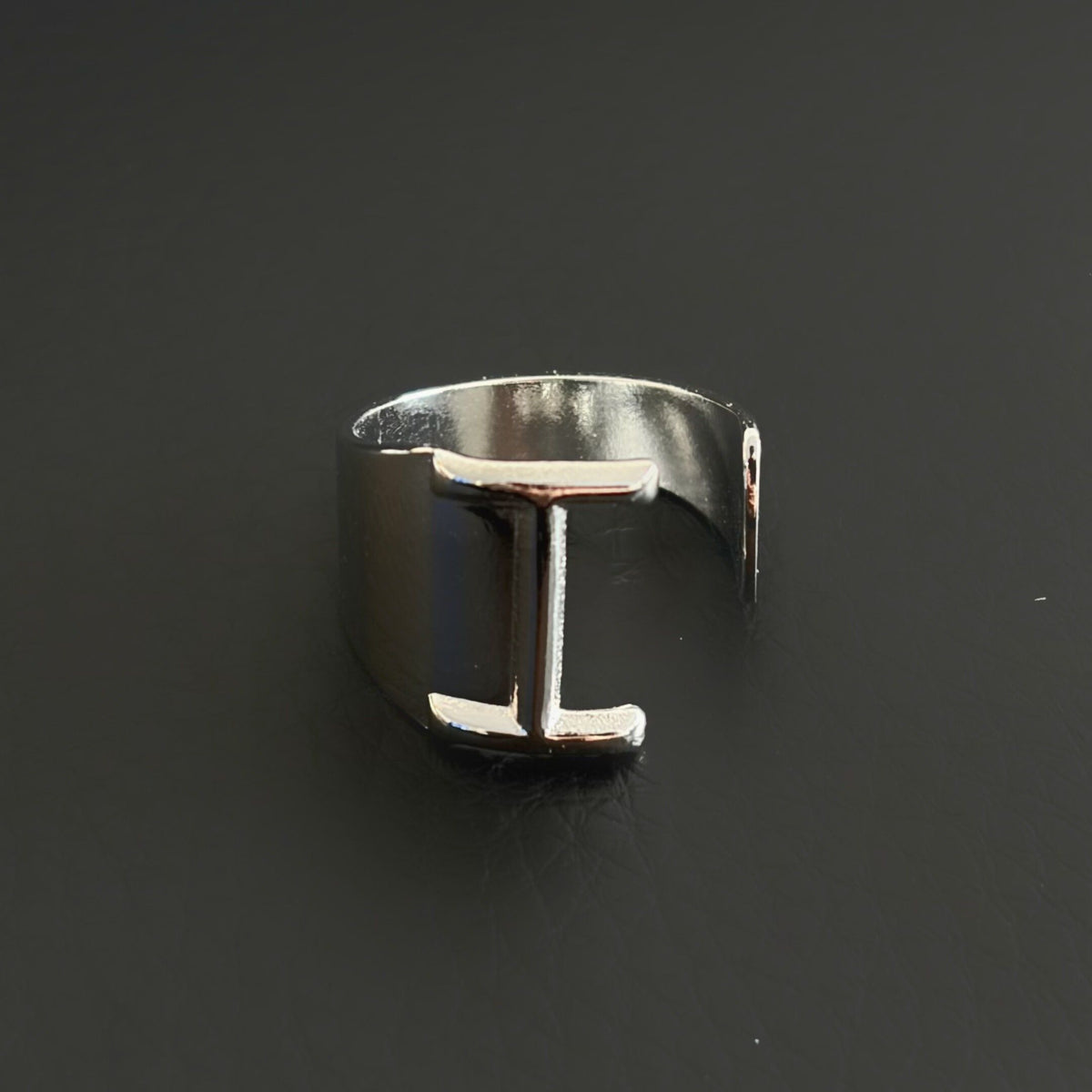 Titanium Steel Open Letter Ring