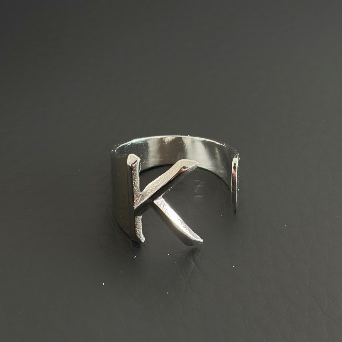 Titanium Steel Open Letter Ring