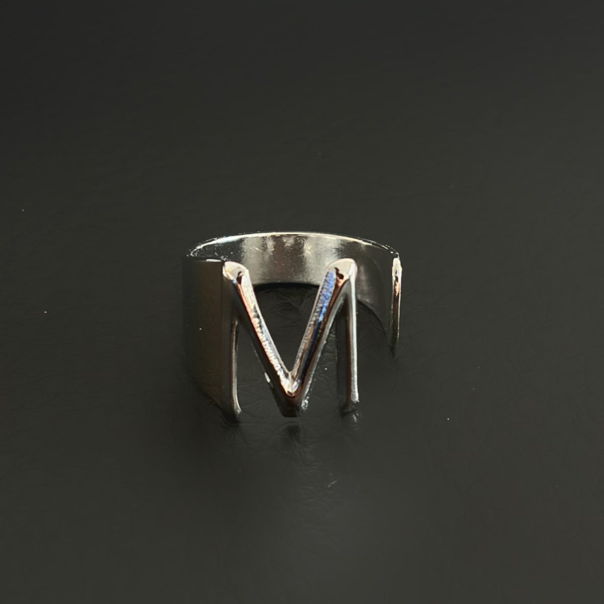 Titanium Steel Open Letter Ring