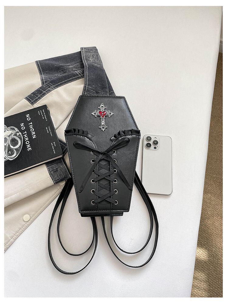 Chrome Hearts Dark Gothic Style Hell Cross Backpack