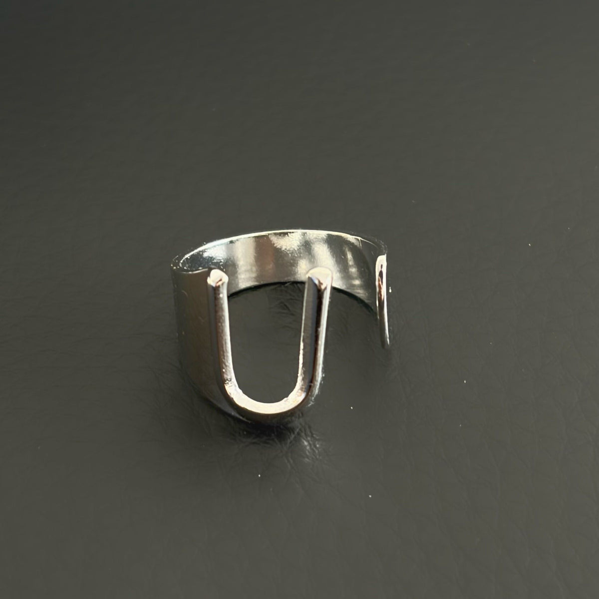 Titanium Steel Open Letter Ring