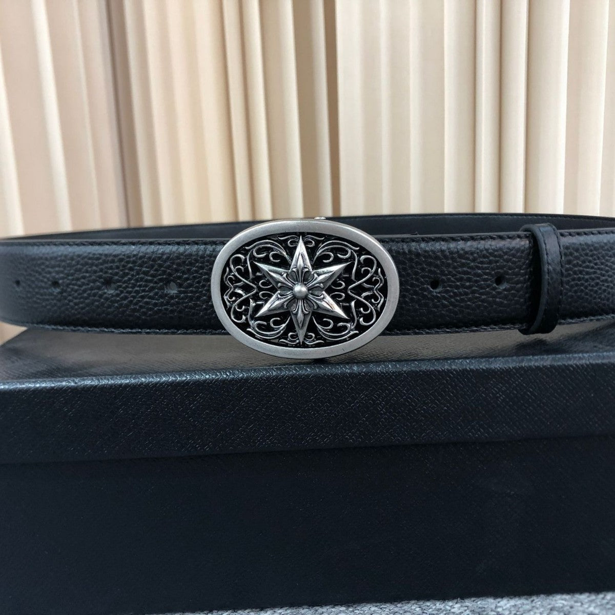 Chrome Hearts Genuine Leather Youth 3.8cm Bel