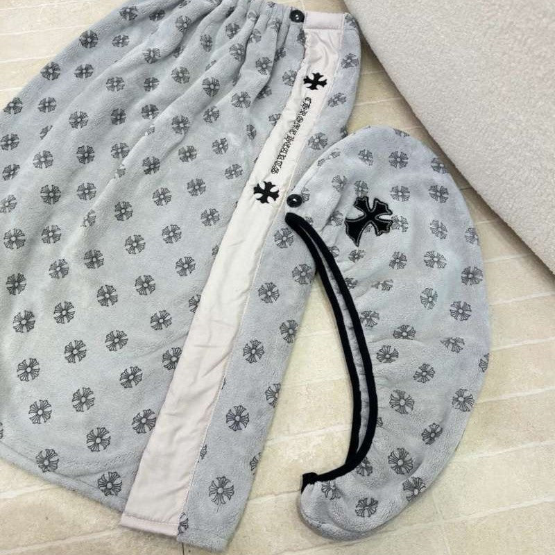 2026 New Chrome Hearts Coral Fluff Oversized Bath Towel, Headscarf, and Hair Dryer Towel