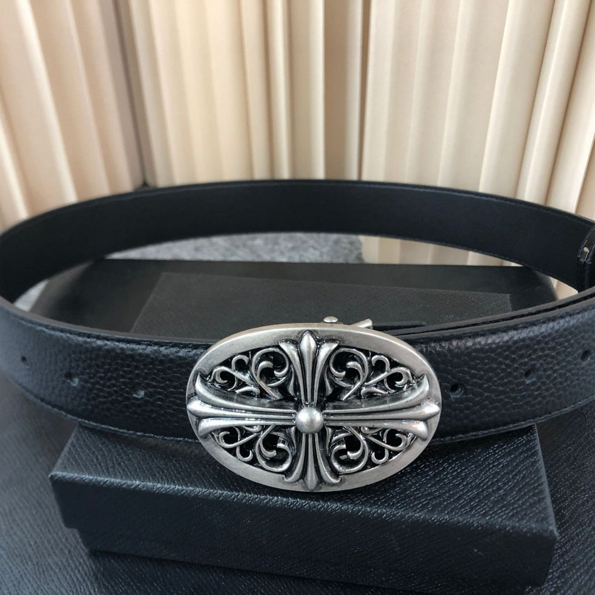 Chrome Hearts Genuine Leather Youth 3.8cm Bel