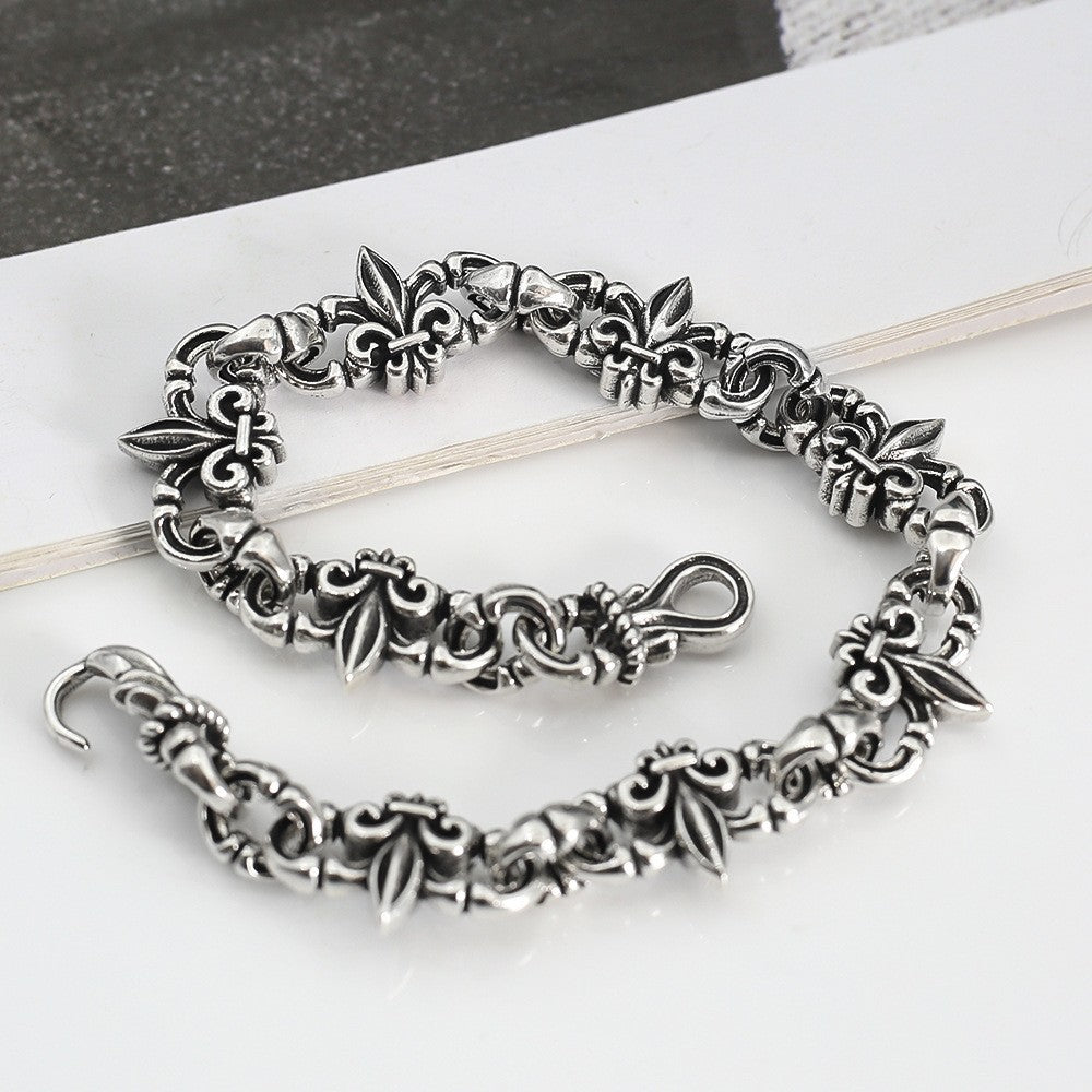 Chrome Hearts Vitange Gothic fleur-de-lis Crown bracelet