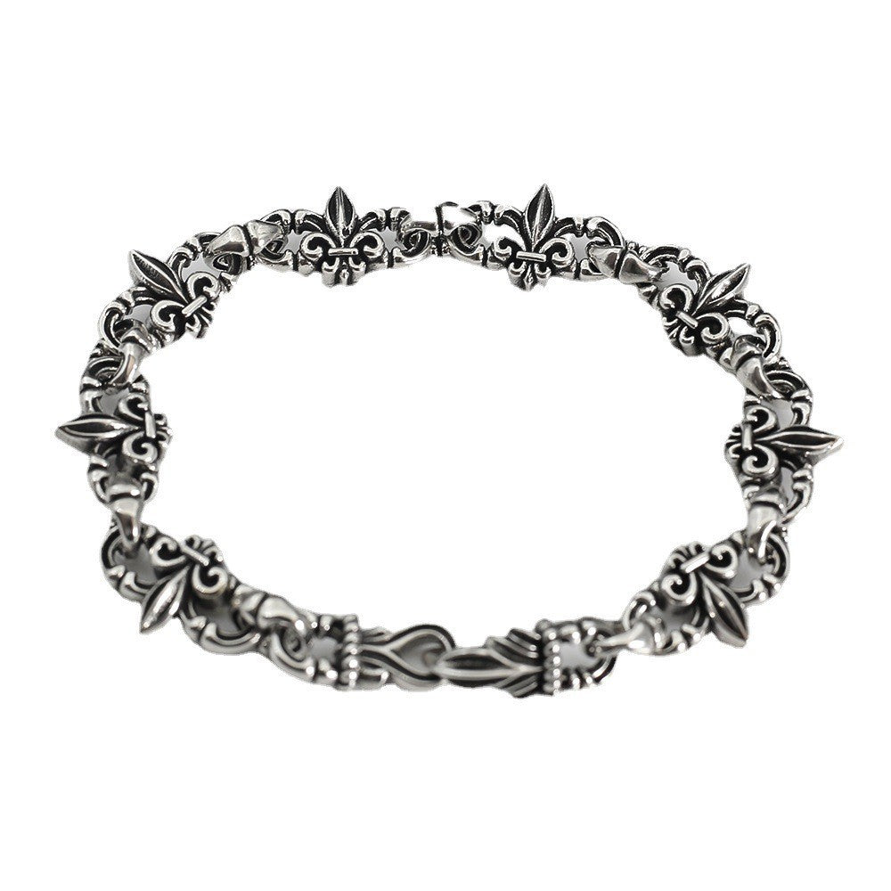 Chrome Hearts Vitange Gothic fleur-de-lis Crown bracelet