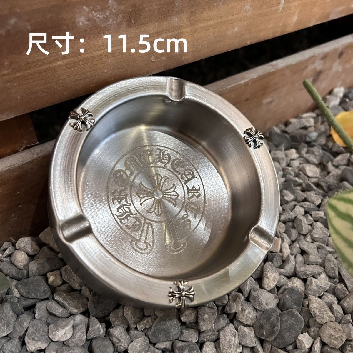 Chrome Hearts Style Retro Cross Stainless Steel Personalized Ashtray
