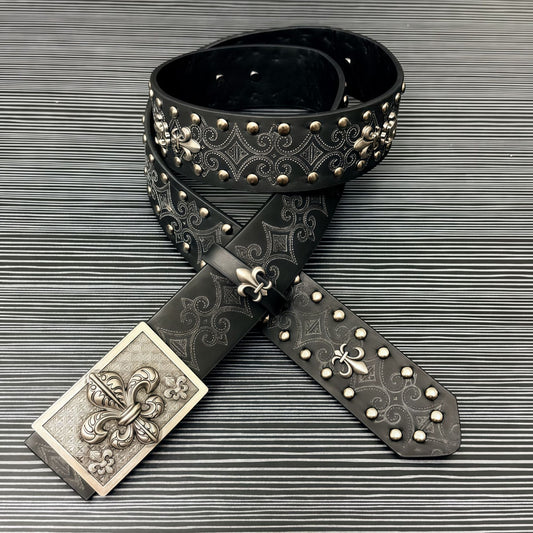 Chrome Hearts Black Iris-patterned Belt