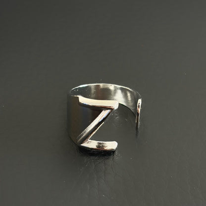 Titanium Steel Open Letter Ring