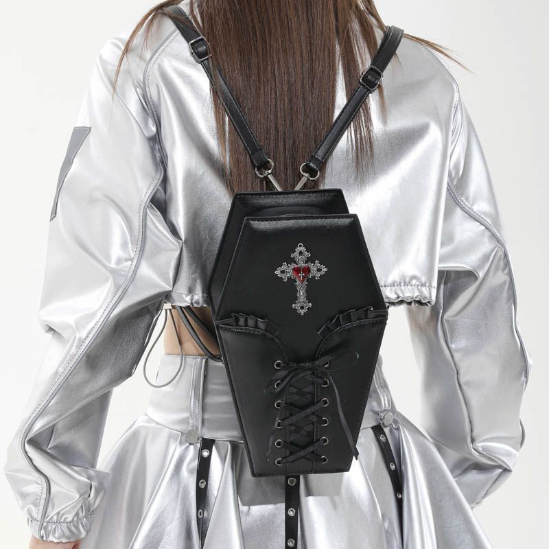 Chrome Hearts Dark Gothic Style Hell Cross Backpack