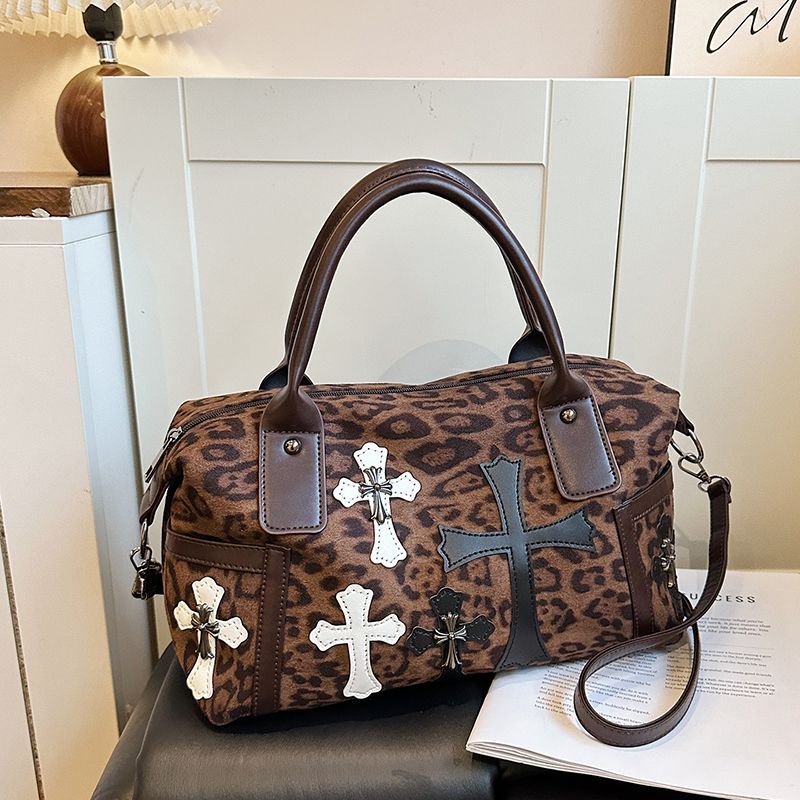 Chrome Hearts Fashion Gothic Style Suede One Shoulder Tote Bag