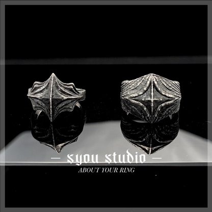 Syou Vintage cross titanium steel ring