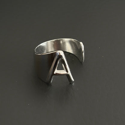 Titanium Steel Open Letter Ring