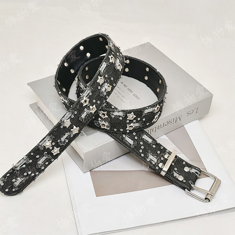 Dark Style Fabric Perforated Belt