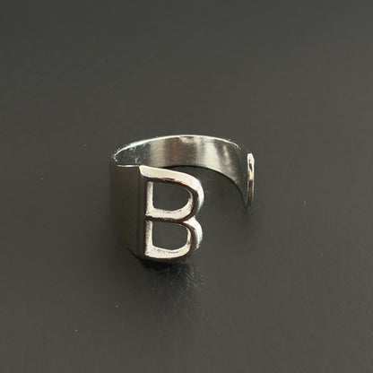 Titanium Steel Open Letter Ring