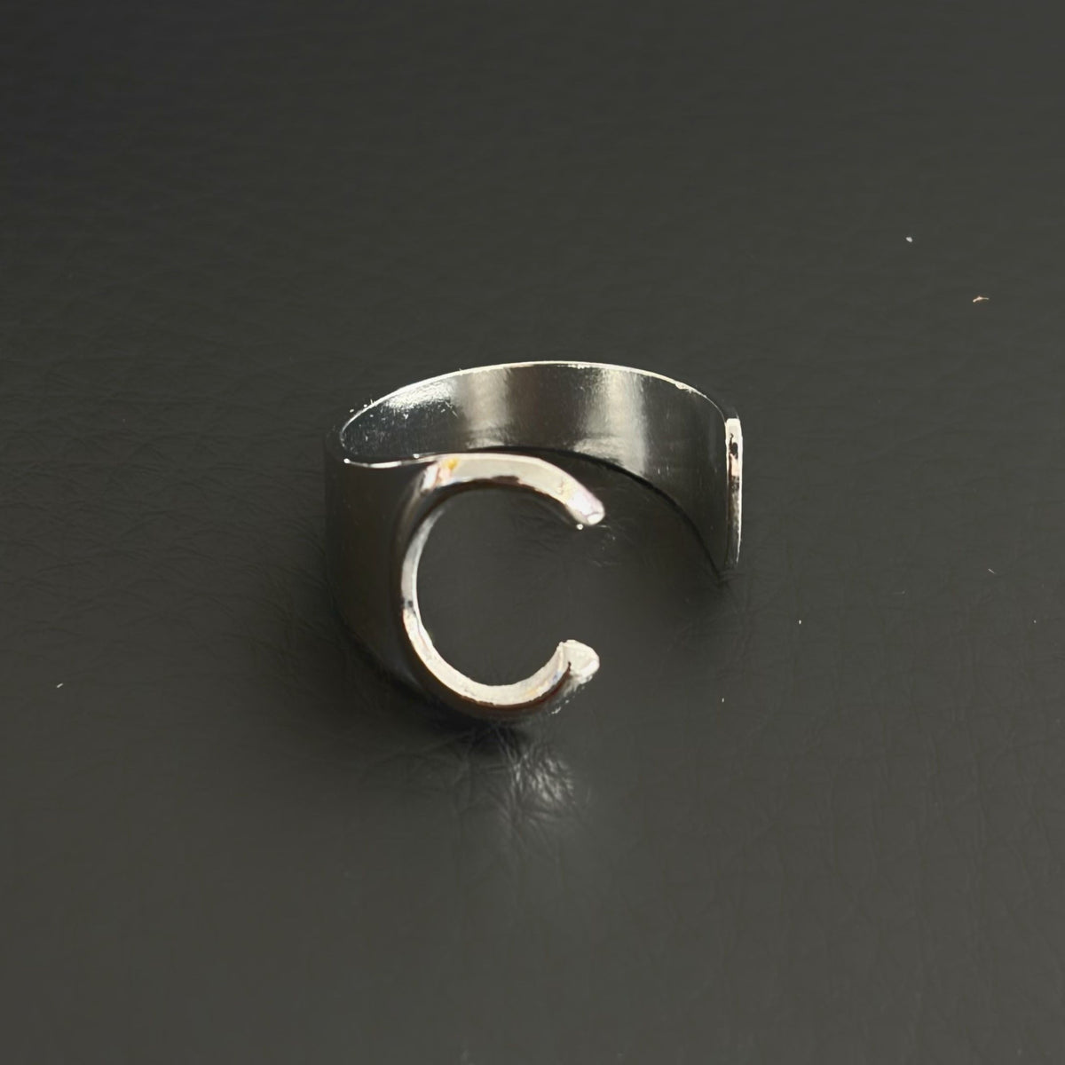 Titanium Steel Open Letter Ring