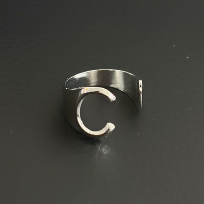 Titanium Steel Open Letter Ring