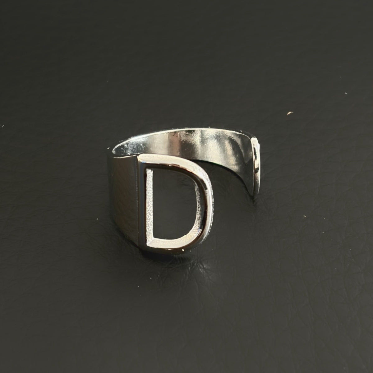 Titanium Steel Open Letter Ring