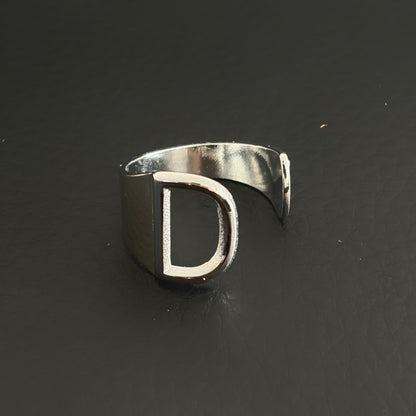 Titanium Steel Open Letter Ring