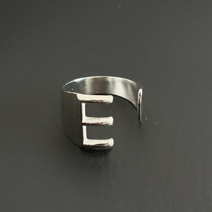 Titanium Steel Open Letter Ring