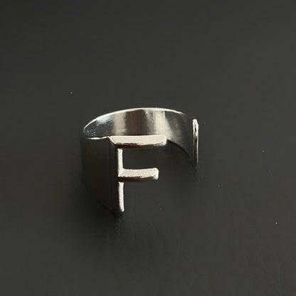 Titanium Steel Open Letter Ring