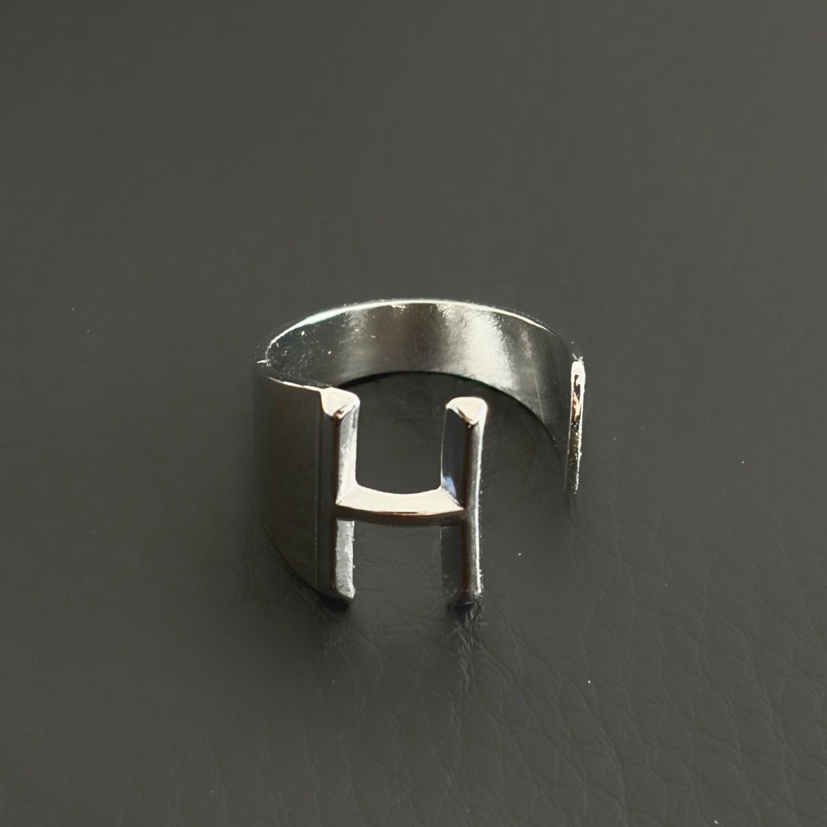 Titanium Steel Open Letter Ring