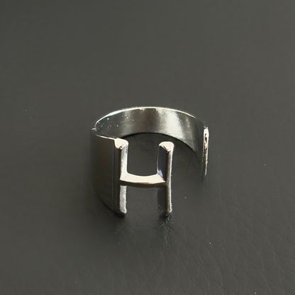 Titanium Steel Open Letter Ring
