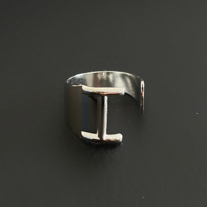 Titanium Steel Open Letter Ring
