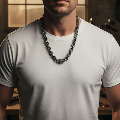 Chrome Hearts Black retro skull punk necklace
