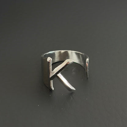 Titanium Steel Open Letter Ring