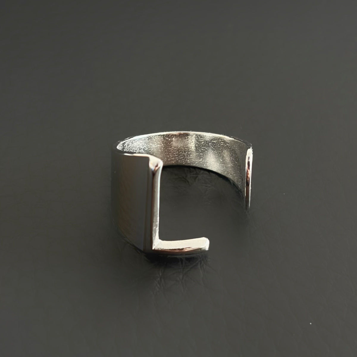 Titanium Steel Open Letter Ring