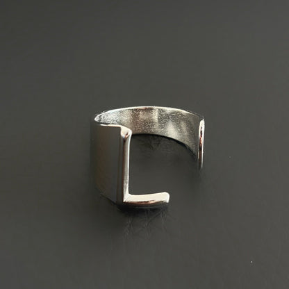 Titanium Steel Open Letter Ring