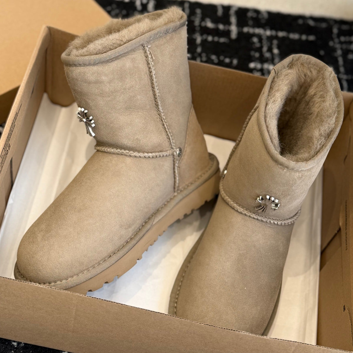 Black Chrome Heart Uggs
