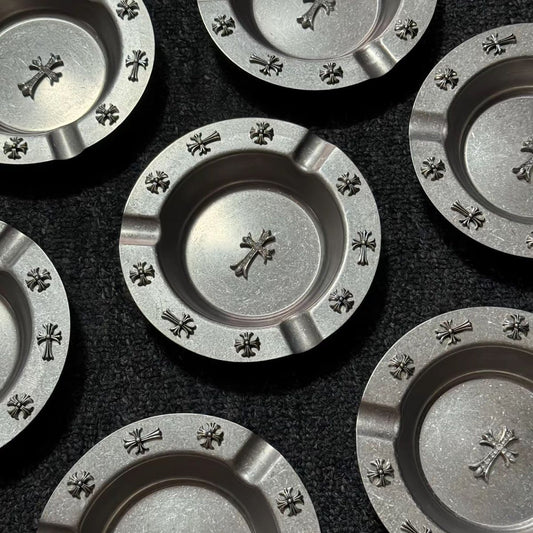 Chrome Hearts Style Stainless Steel Cross Cigar Tray Ashtray Storage Tray