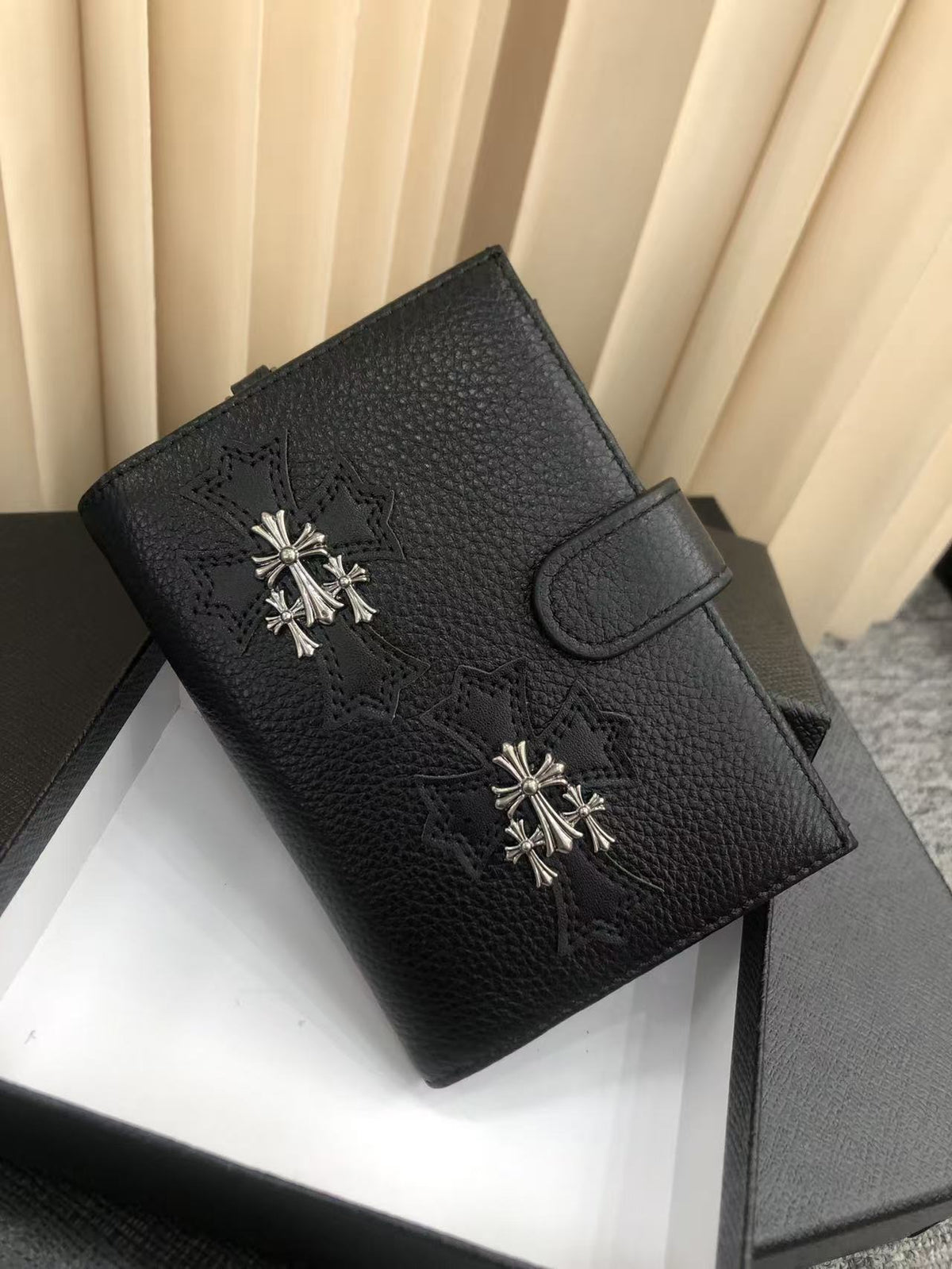 Chrome Hearts Style Passport Holder