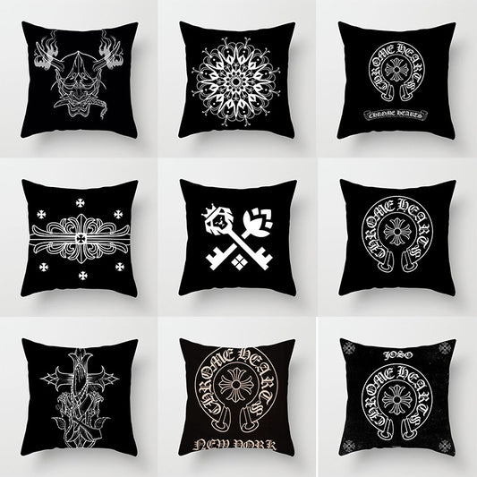 Chrome Heart Square Throw Pillow 001
