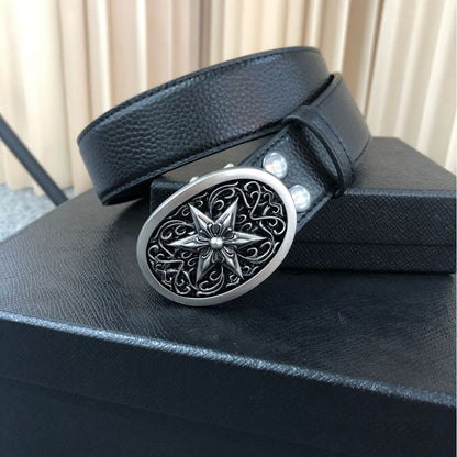 Chrome Hearts Genuine Leather Youth 3.8cm Bel