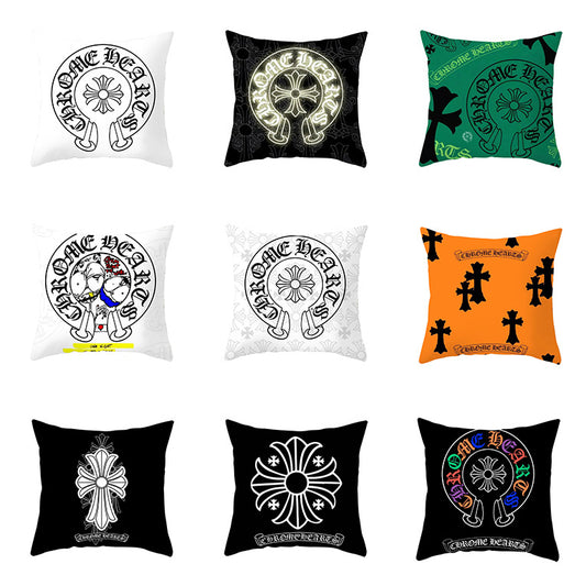 Chrome Heart Square Throw Pillow 002