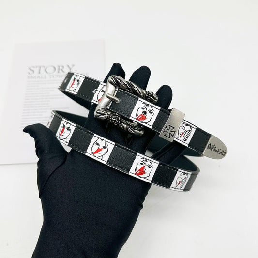 ERD Hand-Drawn Checkerboard Black & White Belt