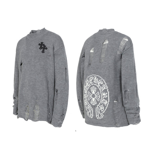 Chrome Hearts Distressed Knitted Sweater