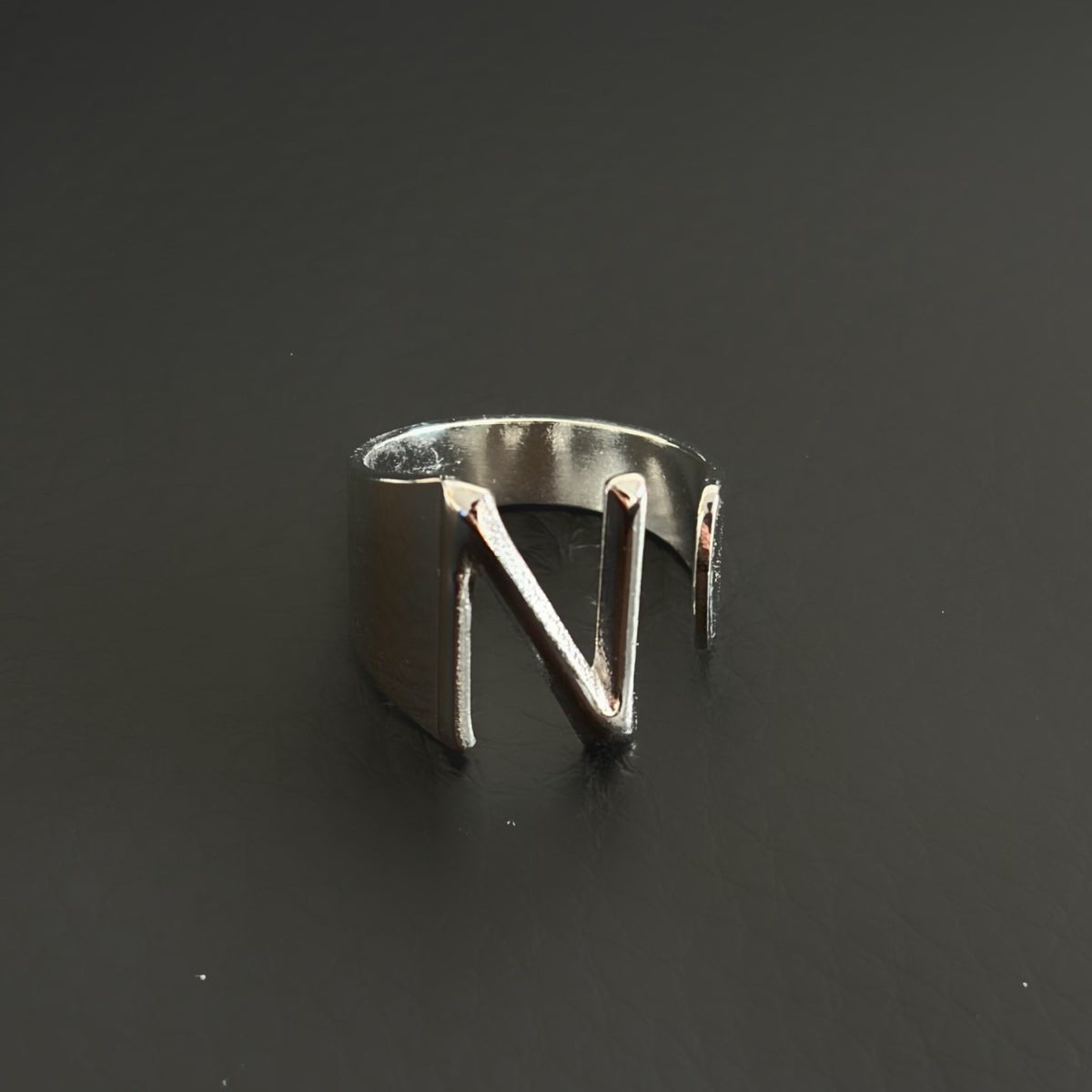 Titanium Steel Open Letter Ring