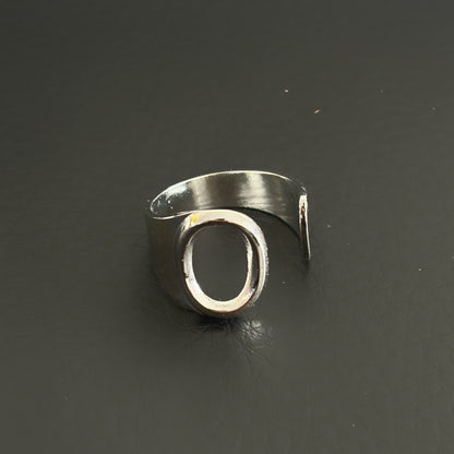 Titanium Steel Open Letter Ring