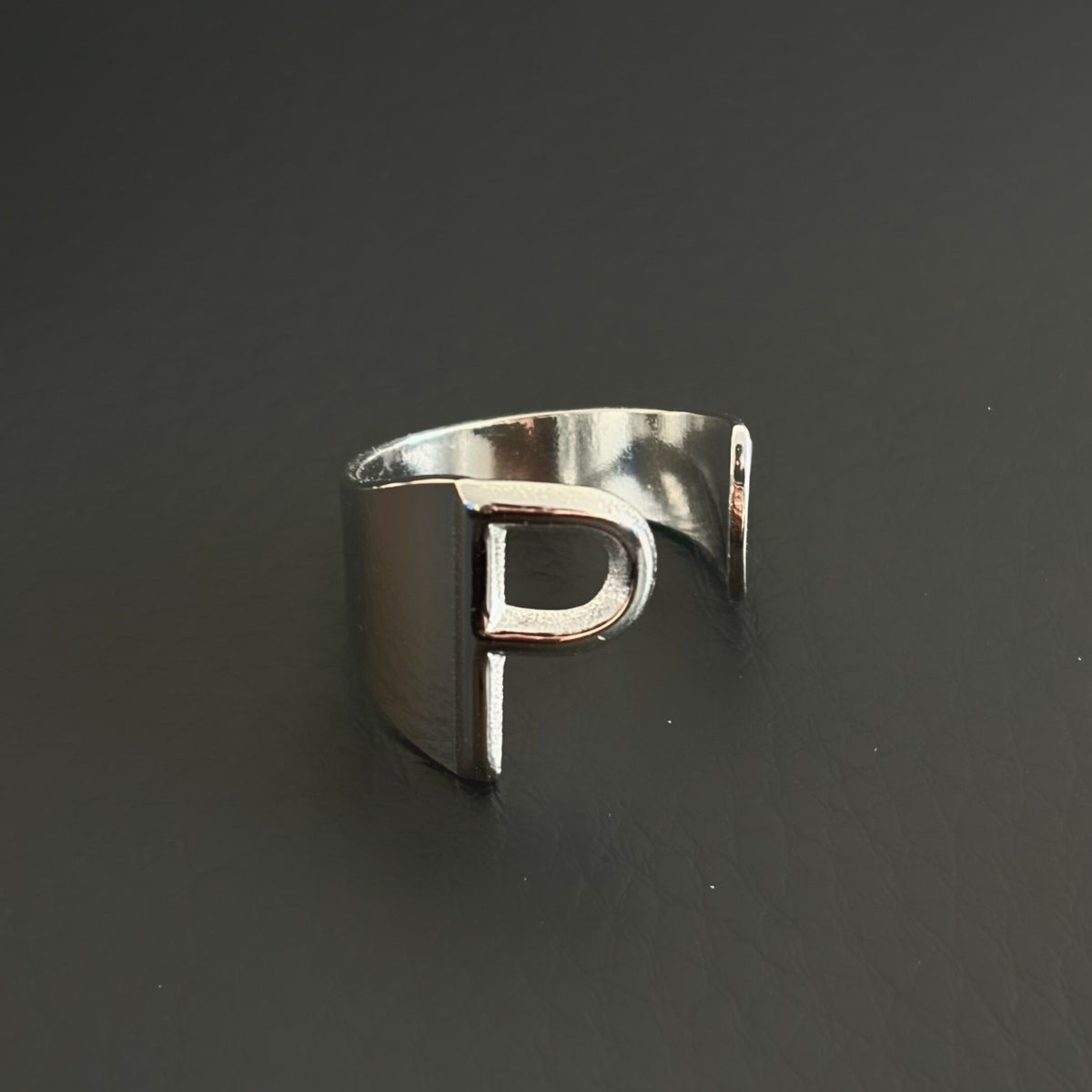 Titanium Steel Open Letter Ring